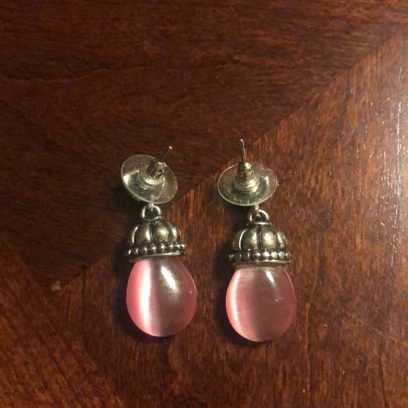 Costume Jewelry Iridescent Pink Earrings - Picture 3 of 3
